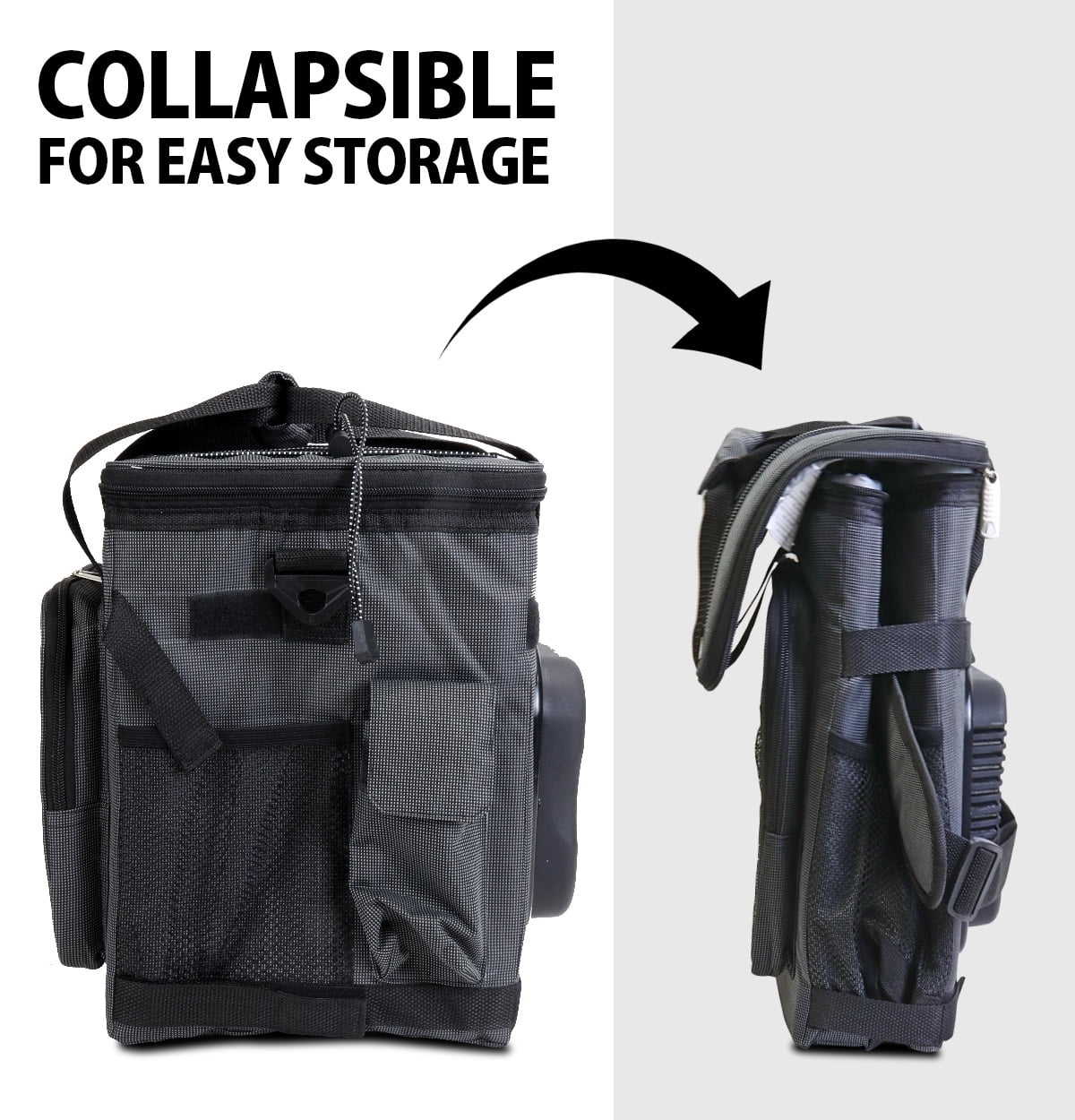 Koolatron 12V Electric Cooler Bag, 25L (26 qt), Collapsible, Gray/Black - Image 4
