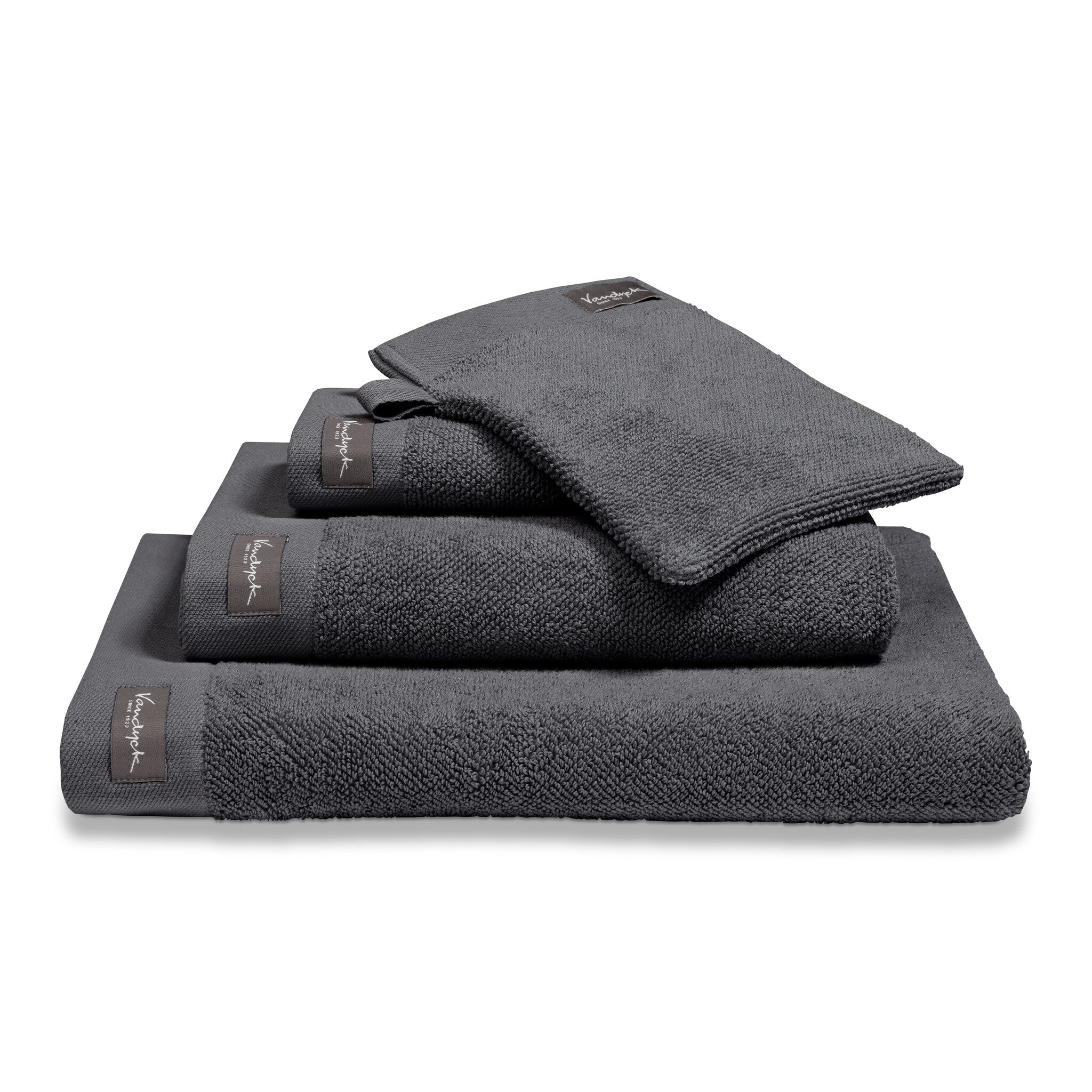 Badlaken Home Uni Off Black   Zwart   Grijs   Katoen