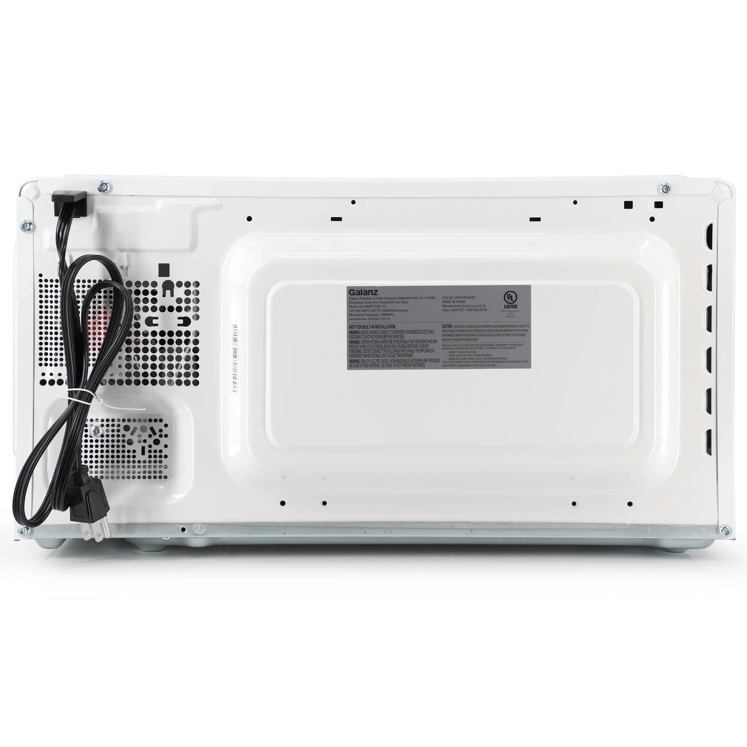 Galanz 1.1 cu ft 1000W Countertop Microwave Oven in White with One Touch Express Cooking