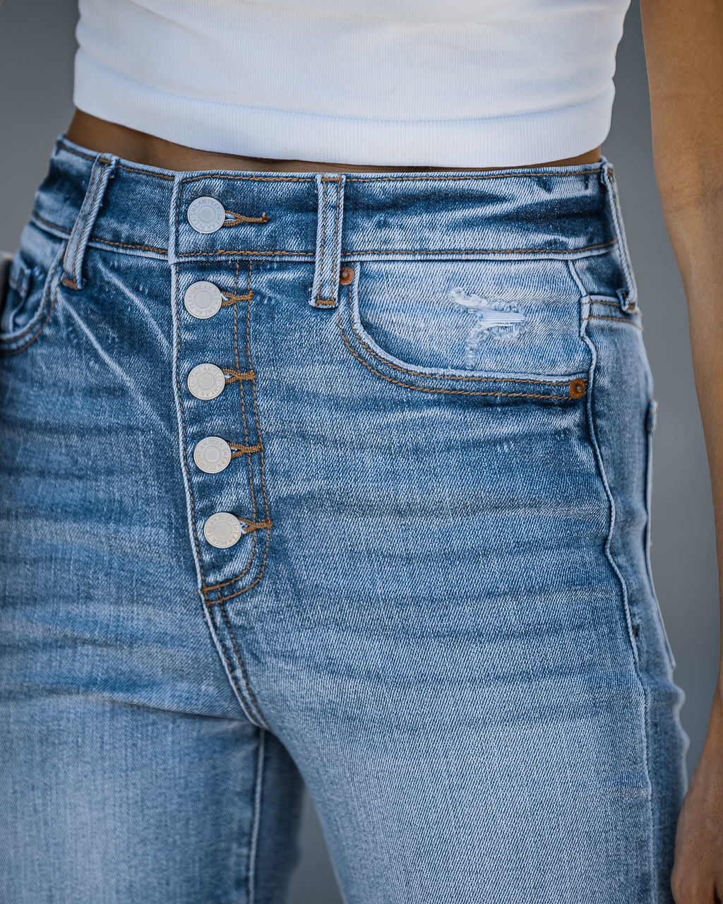 Williams High Rise Distressed Stretch Bootcut Jeans - Se7enfashion