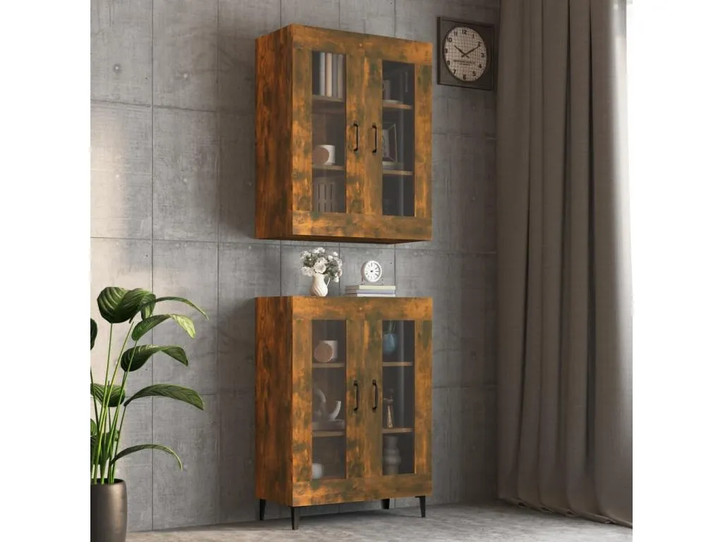 Armario colgante de pared Andreuworldcasa ahumado 69.5x34x90 cm