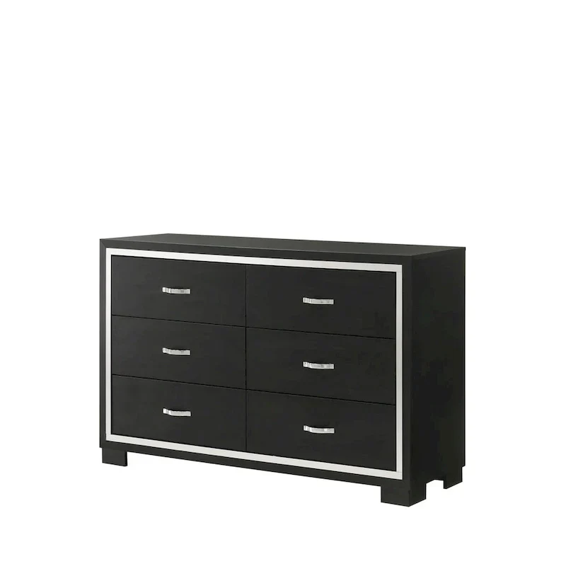 Pedro 6-Piece Black Velvet Upholstered Bedroom Collection