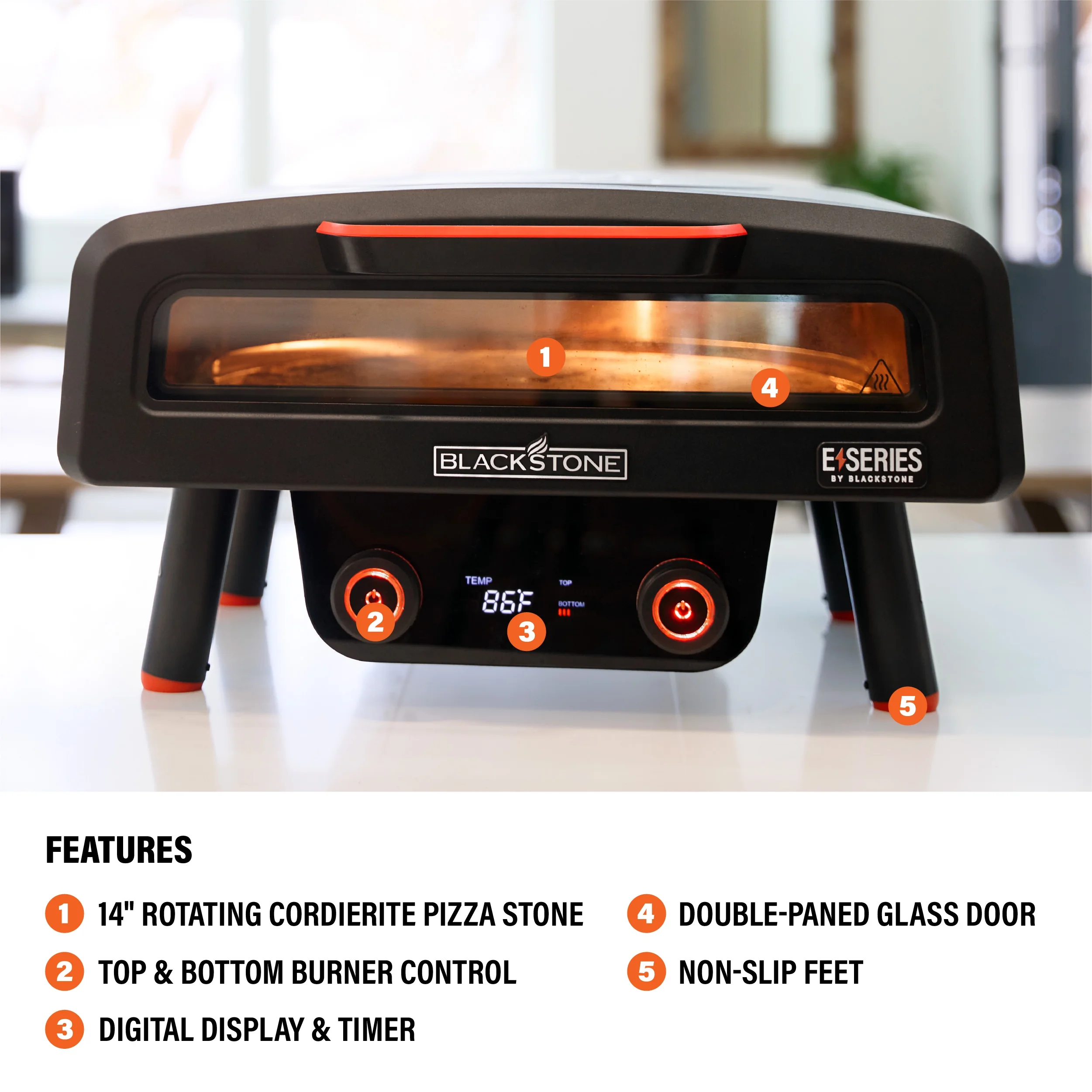 Blackstone 14" Electric Tabletop Pizza Oven with Rotating Pizza Stone - Image 5