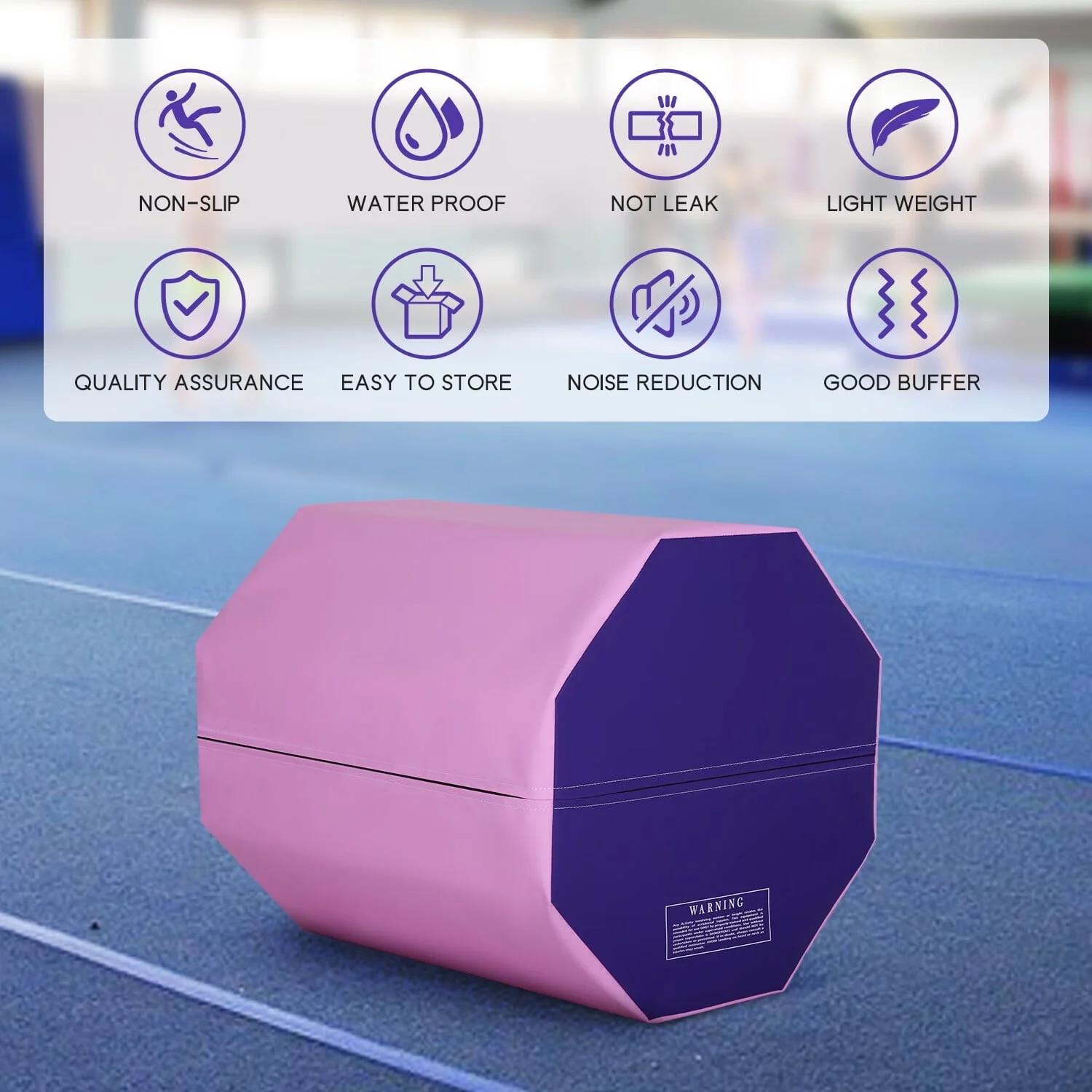 YRLLENSDAN 25x 26 inch Octagon Tumbling Mat for Gymnastics, Gymnastics Octagon Tumbler Mat Fitness Equipment Mat Home Gym, Pink - Image 6