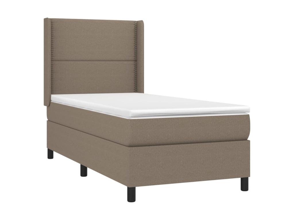 Cama tapizada 160 x 200 cm, con dos mesillas de noche con espacio de almacenamiento, lino, gris + negro