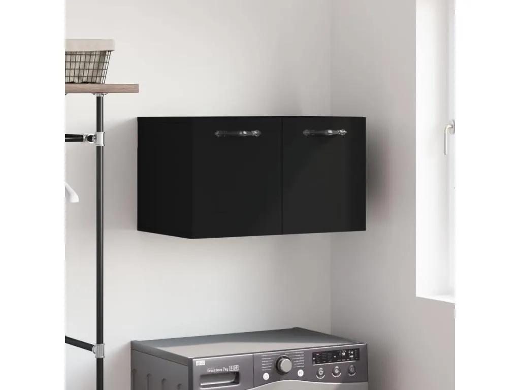 Armario de pared Lluesmamuebles de ingeniería negro 60x36.5x35 cm