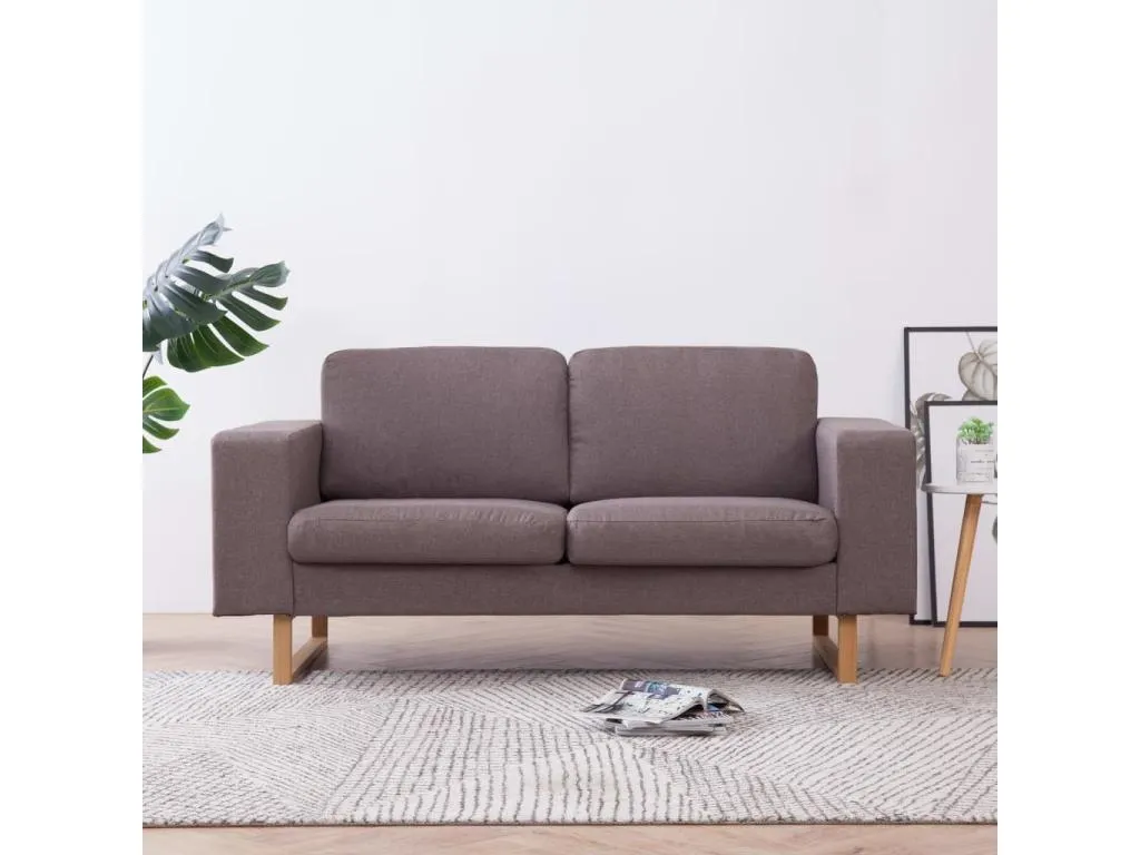 Sofá de 2 plazas de tela color gris taupe