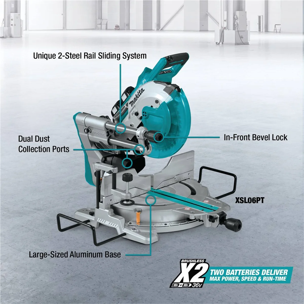 Makita X2 LXT Brushless Cordless Dual Bevel Sliding Compound Miter Saw w/ Laser - Image 6