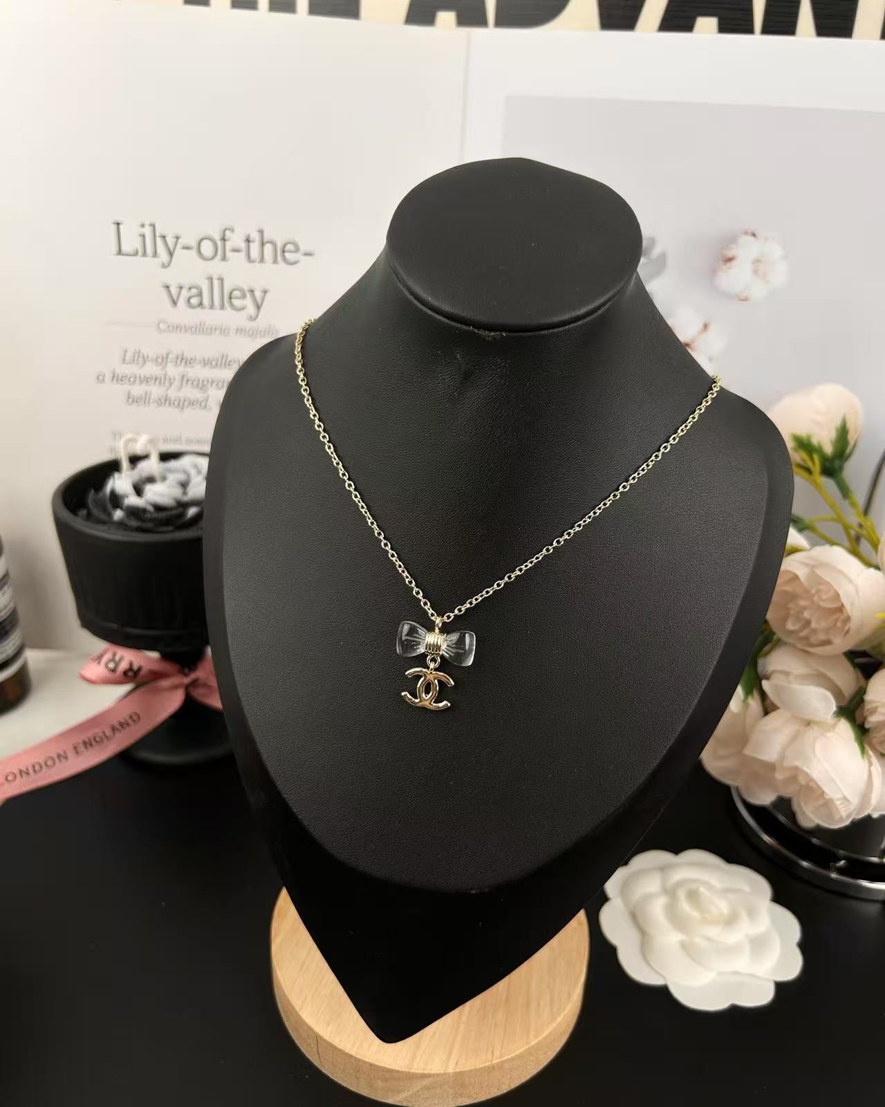 Chanel Transparent Bow CC Pendant Necklace - Original Replica Club