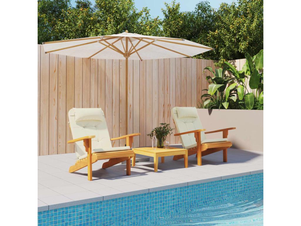 Cojines para silla Adirondack 2 unidades tela Oxford color crema
