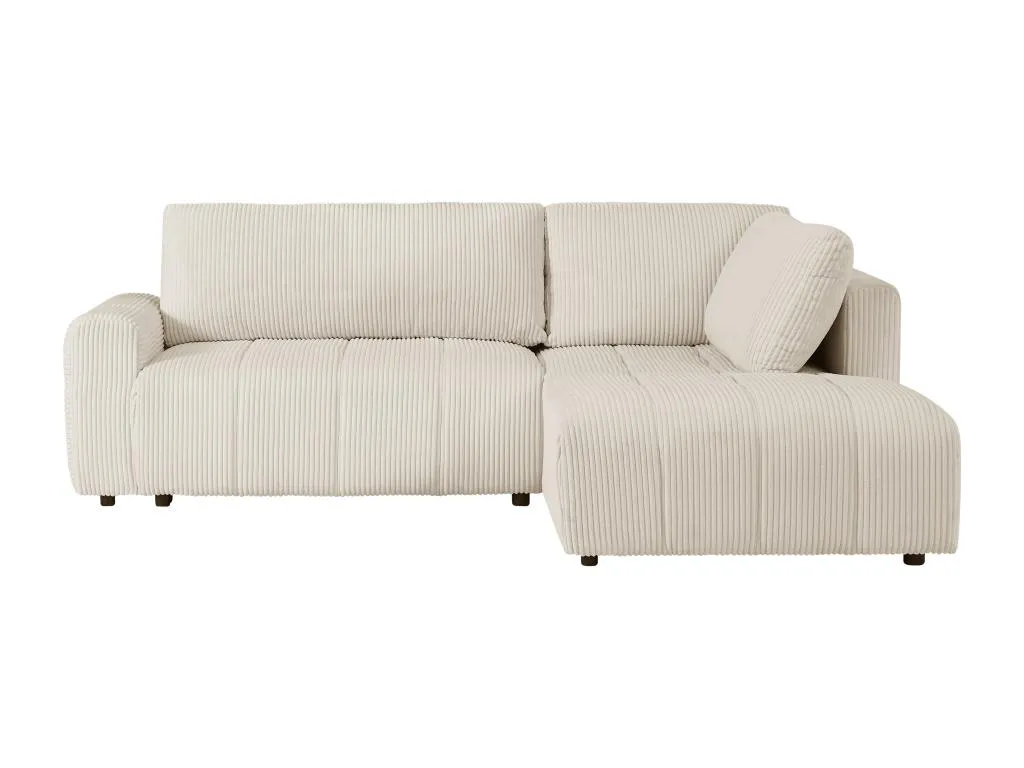 Sofá cama rinconero derecho en pana beige Casahandy diseño contemporáneo