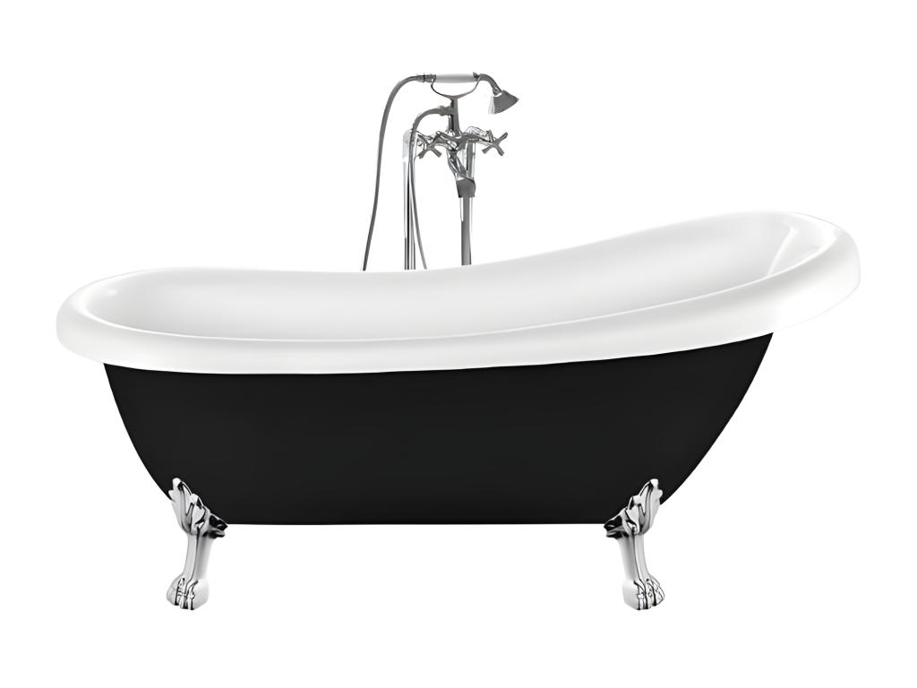 Bañera con patas RICHMOND NEGRA 171 cm patas LEÓN CROMADAS