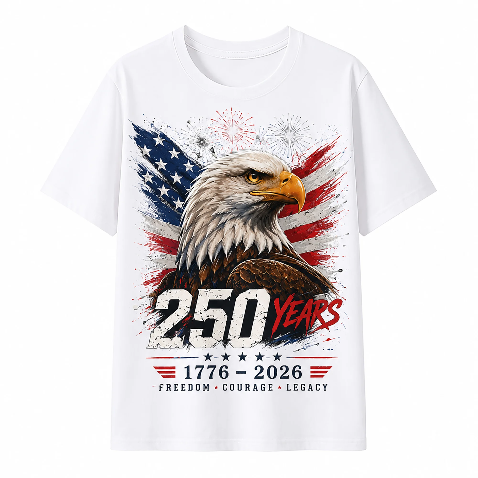 American 250th USA Patriotic 4th of July T-Shirt TeeThreads Sustain the Scene with Custom Apparel