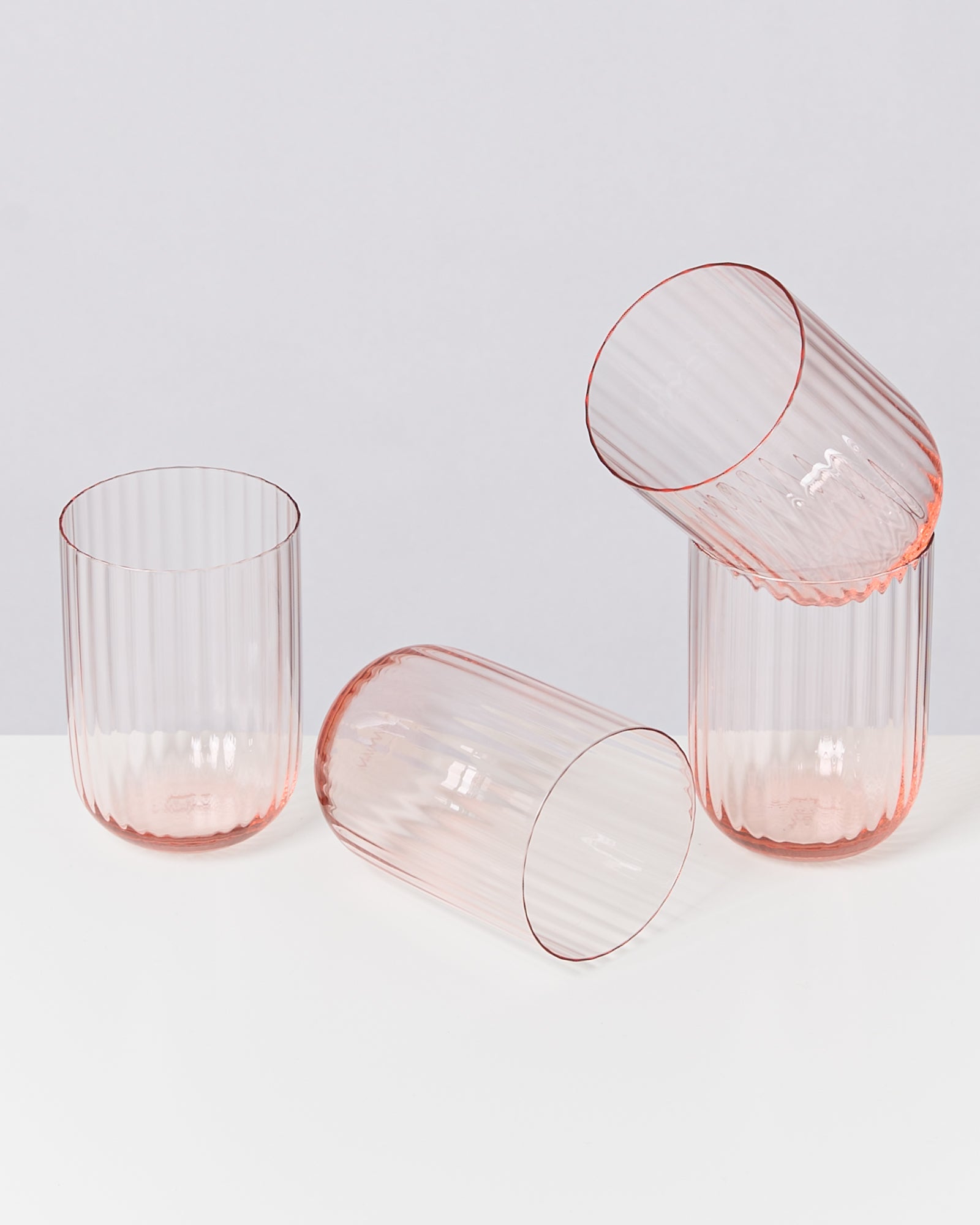 Joia Glas klein riffled rosé 4er-Set