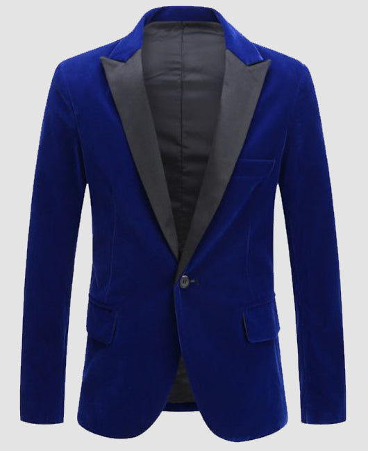Glamorous Plain Velvet Lapel Collar One Botton Blazer