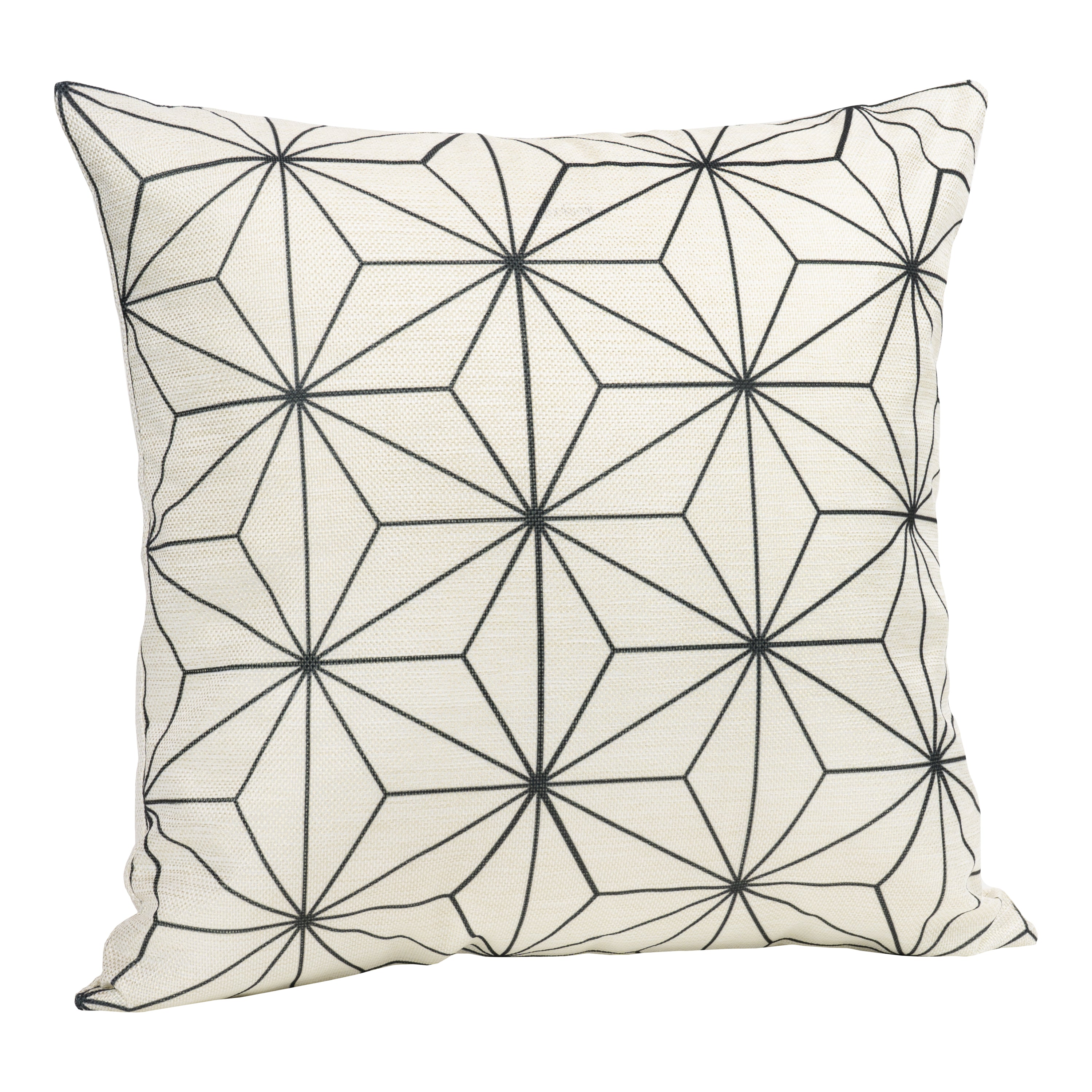 QUVIO Kussenhoes met ster patroon, 45 x 45cm - Zwart   beige