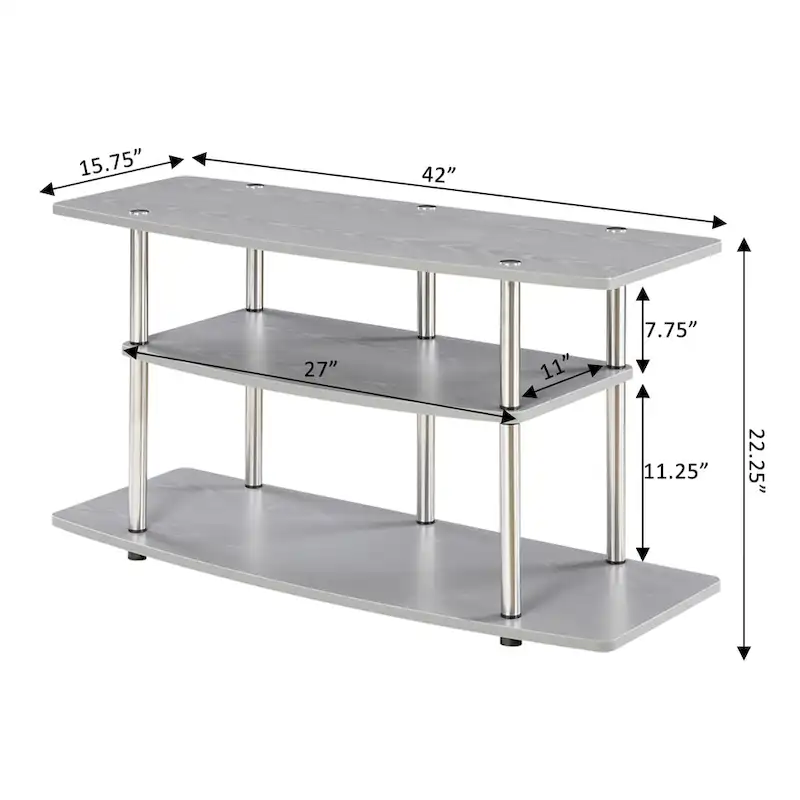 Convenience Concepts Designs2Go Tool-Free 3-Tier Wide TV Stand