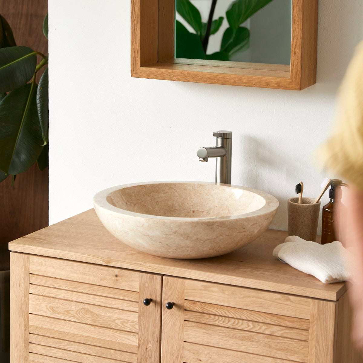 Tikamoon - Calypso - Marmeren wastafel cream