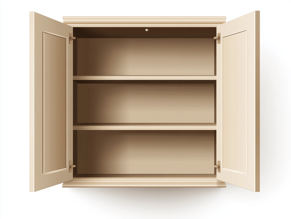 Armario de pared 2 puertas 3 compartimentos 72×32×92 cm – blanco crema – estilo clásico