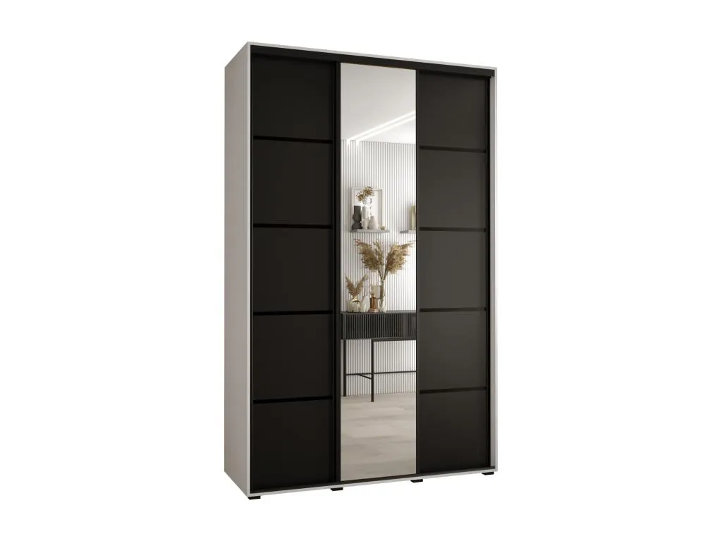ARMARIO Mueblesclasic 5 DE PUERTAS CORREDERAS 235.2/150/45 3 puertas (Blanco/Negro/Negro)