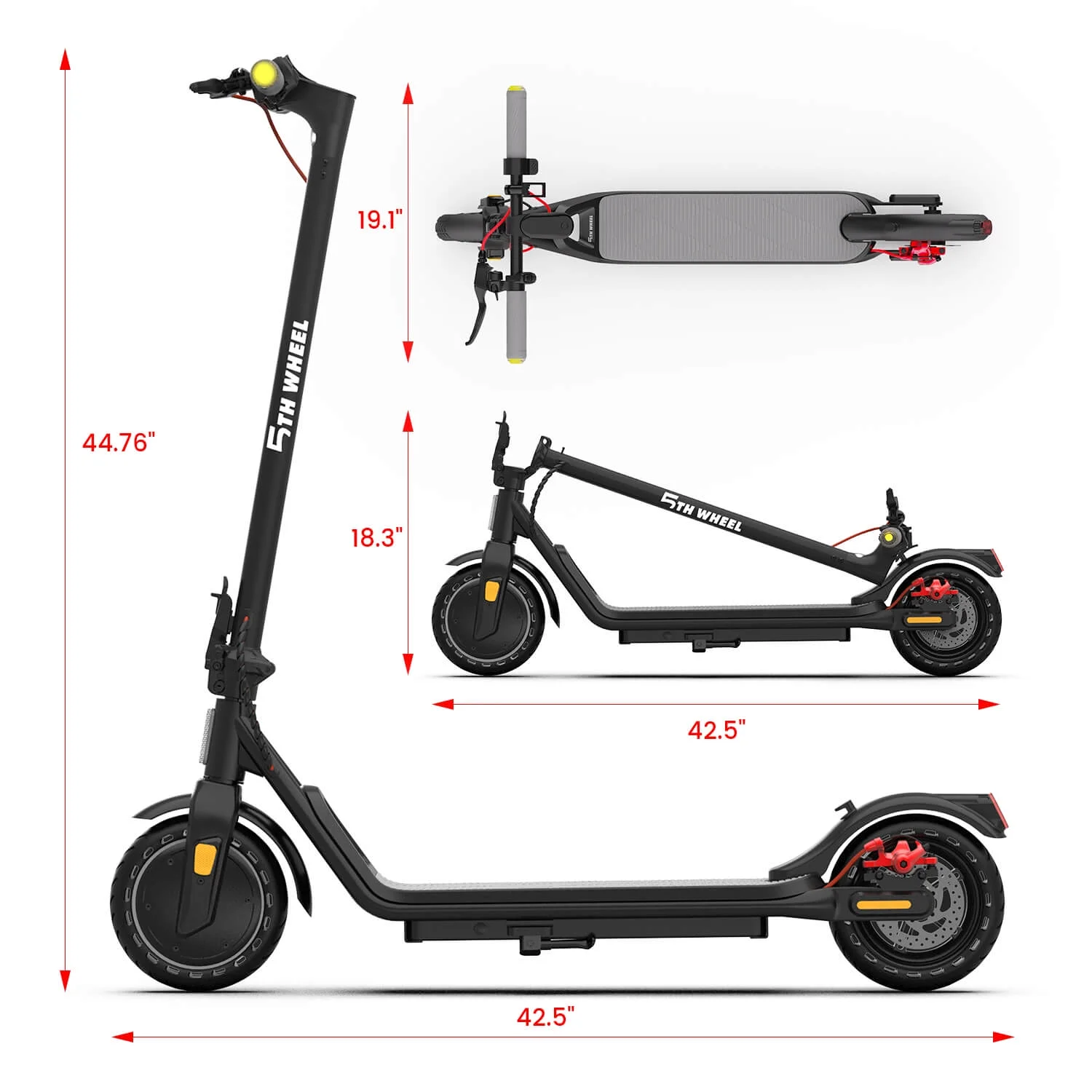 5TH WHEEL W16S 300W Electric Scooter with Turn Signal, 8.5” Solid Tires, 18mph & 12Miles Range, Folding Commuting E-Scooter for Adults with APP Control - Image 11