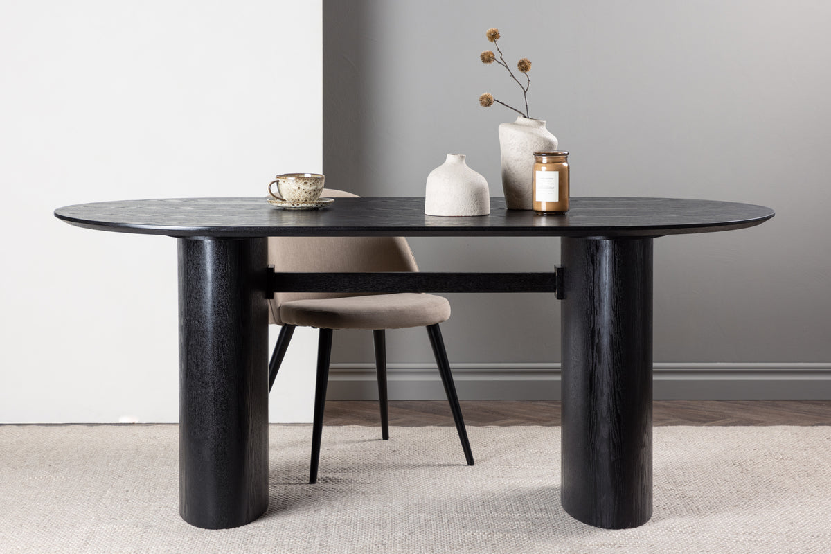 Rebellenclub Bygstad Eetkamertafel - 180 x 90 cm - Zwart