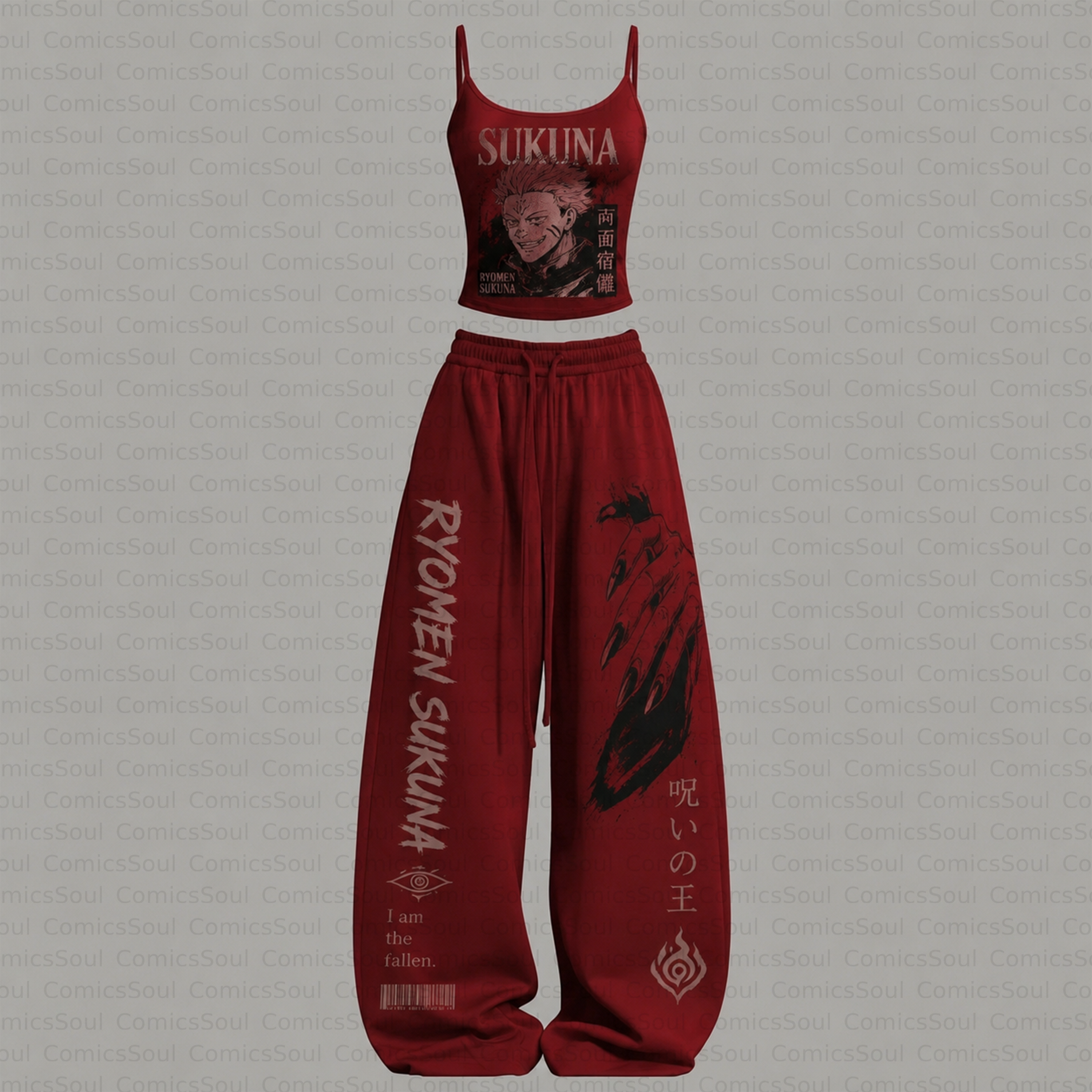 Jujutsu Kaisen Top & Elasticated Trousers Two-Piece Set TeeThreads Sustain the Scene with Custom Apparel