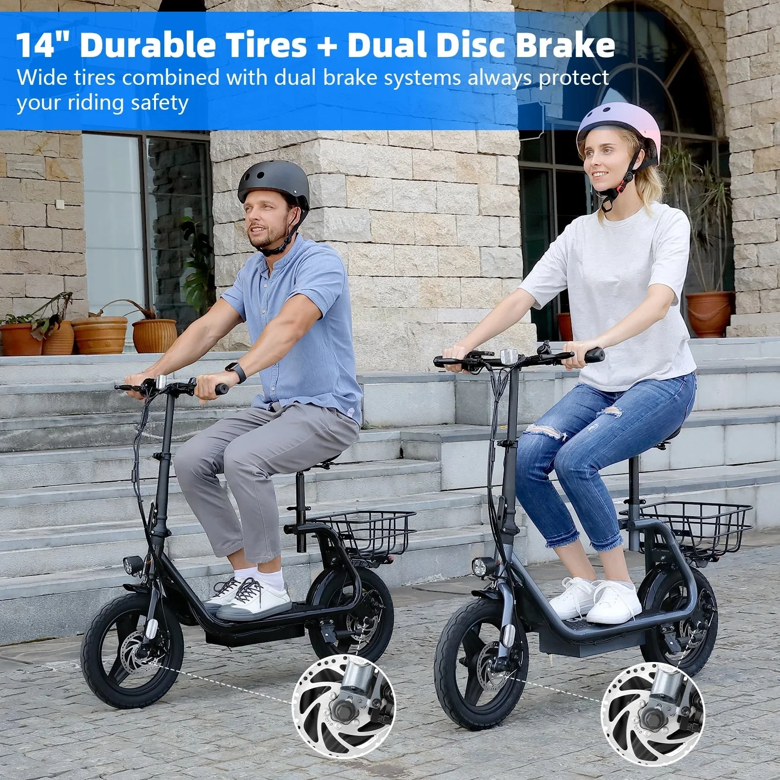 SANOPY Electric Scooter With Seat for Adults, 350W, 15 Miles, 20 Mph, 36V 5.2Ah, 14 inch Tire - Black - Image 9 SANOPY Electric Scooter With Seat for Adults, 350W, 15 Miles, 20 Mph, 36V 5.2Ah, 14 inch Tire - Black - Image 9