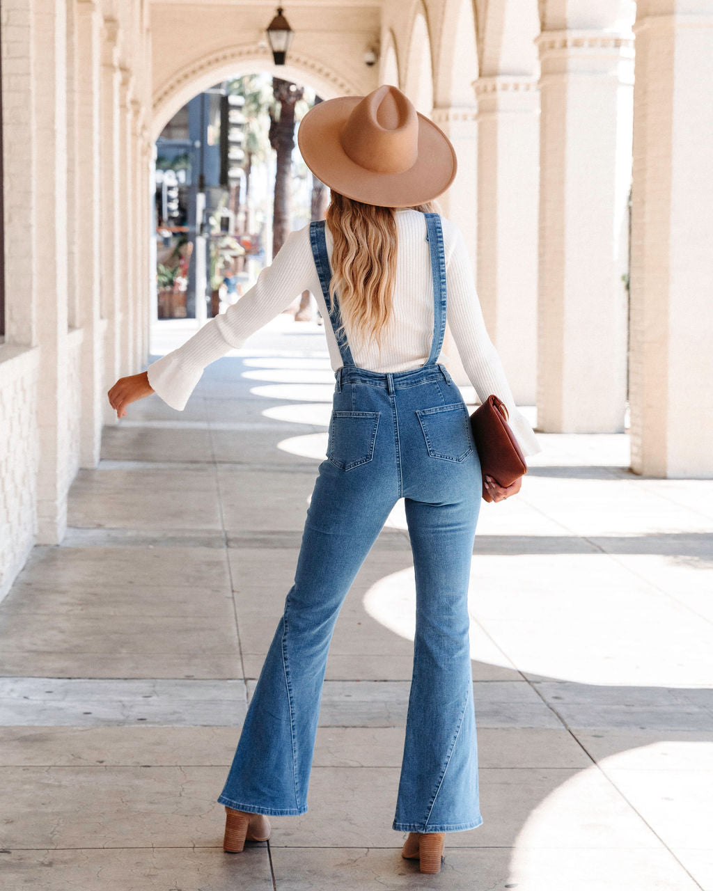 Brady Bell Bottom Pocketed Overalls - Denim - SALE - Se7enfashion