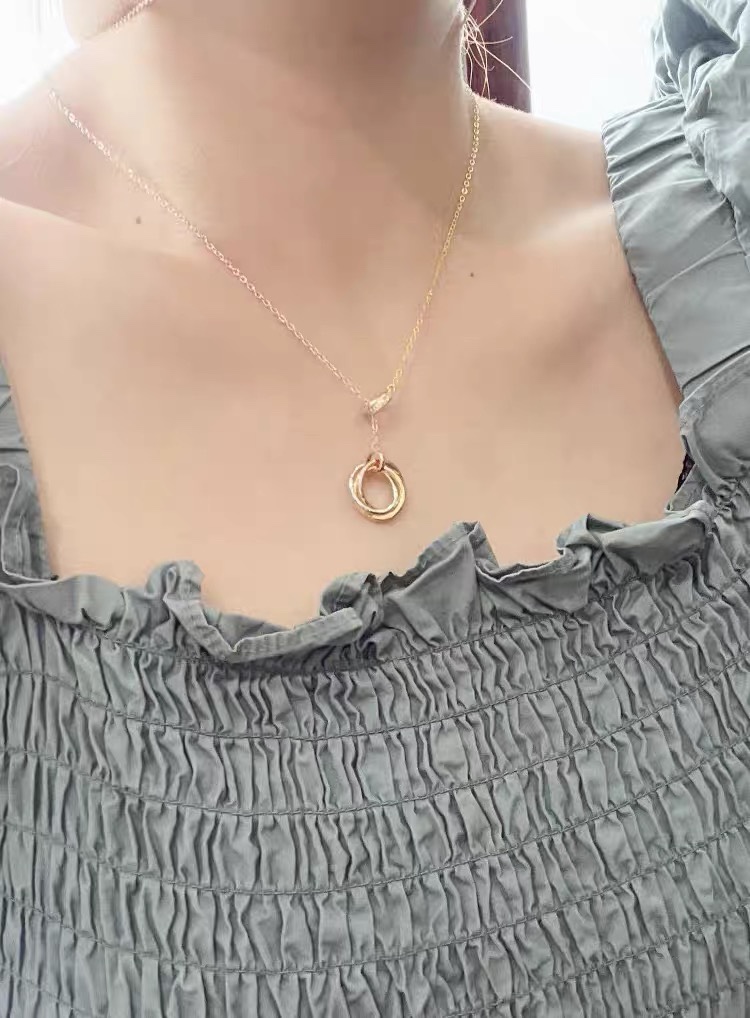 Cartier Three Colors Round Wrap Pendant Necklace - Original Replica Club