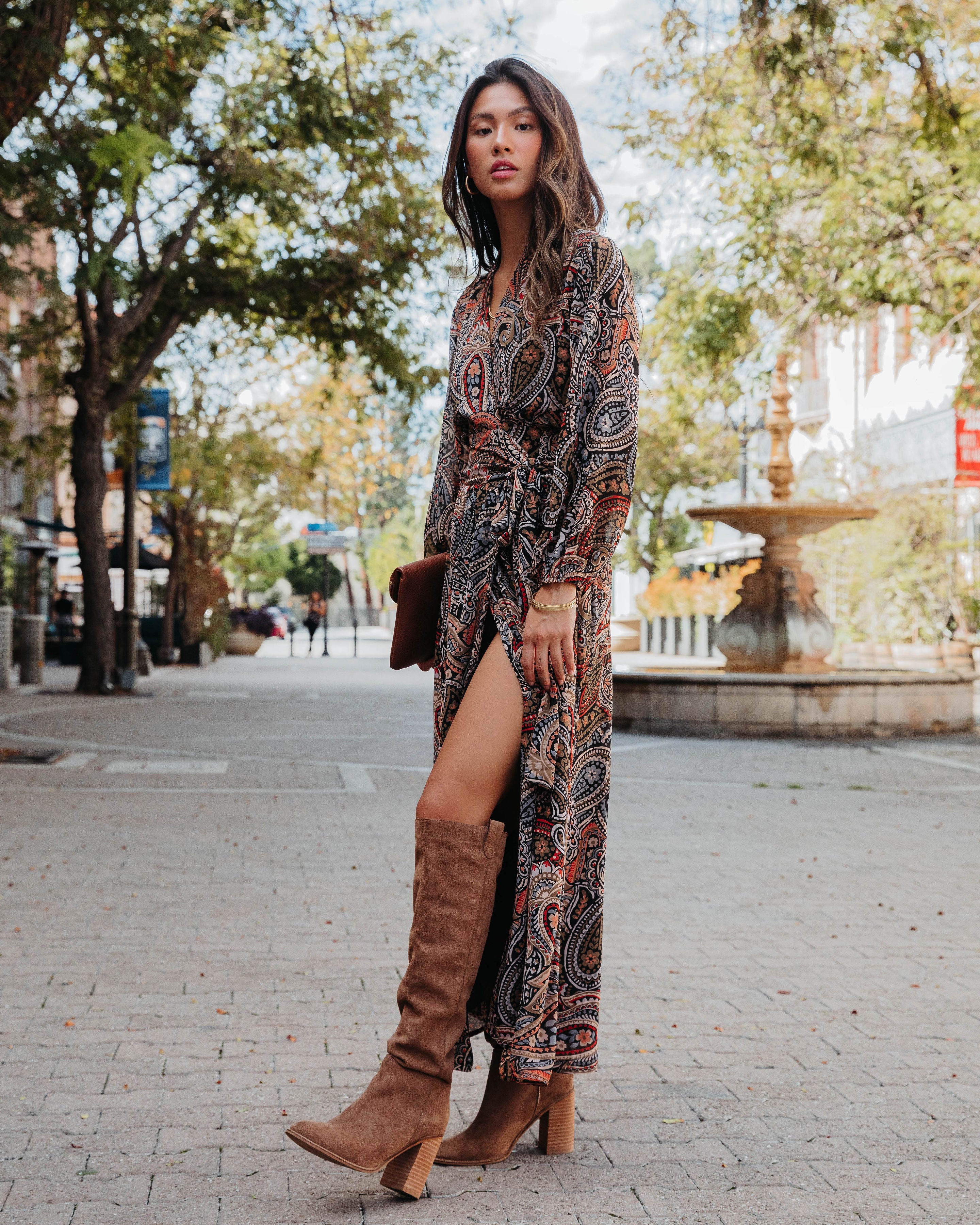 Maxine Printed Wrap Dress - Se7enfashion