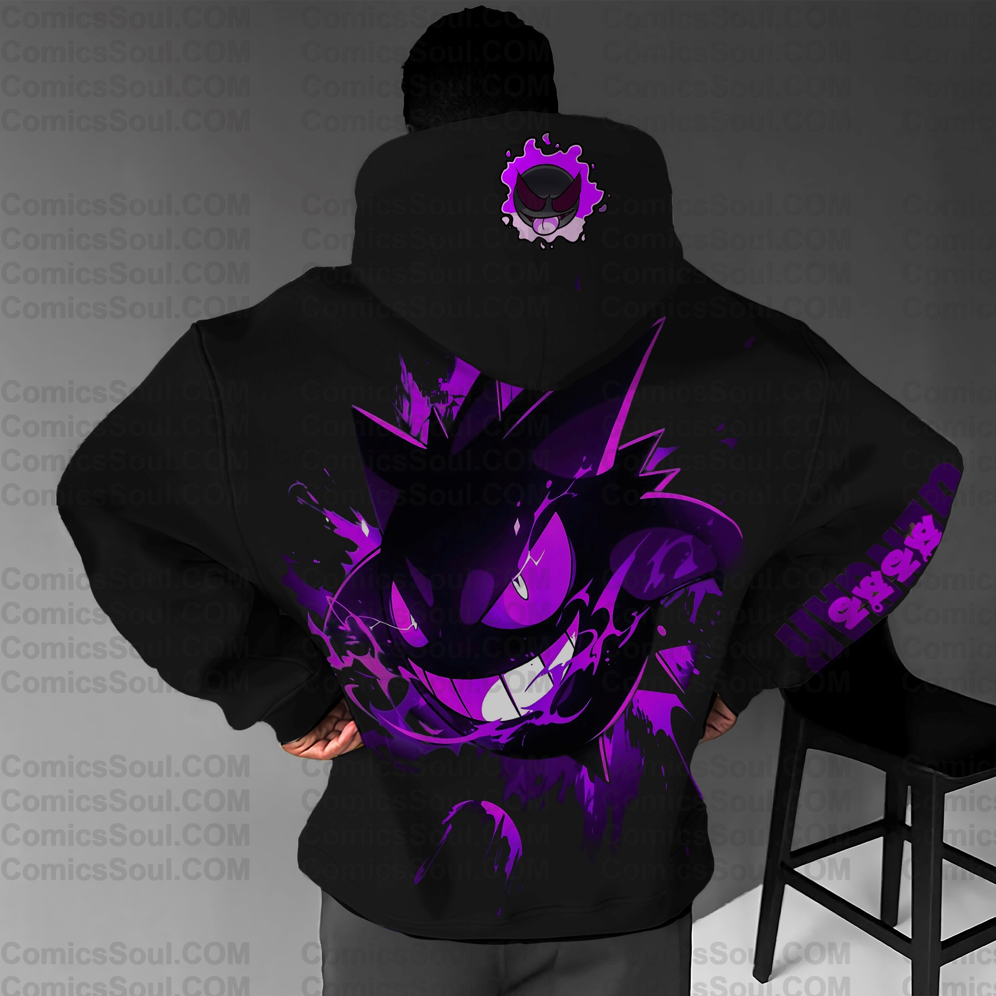 Unisex Anime Graphic Streetwear Vintage Plush Hoodie| Gengar