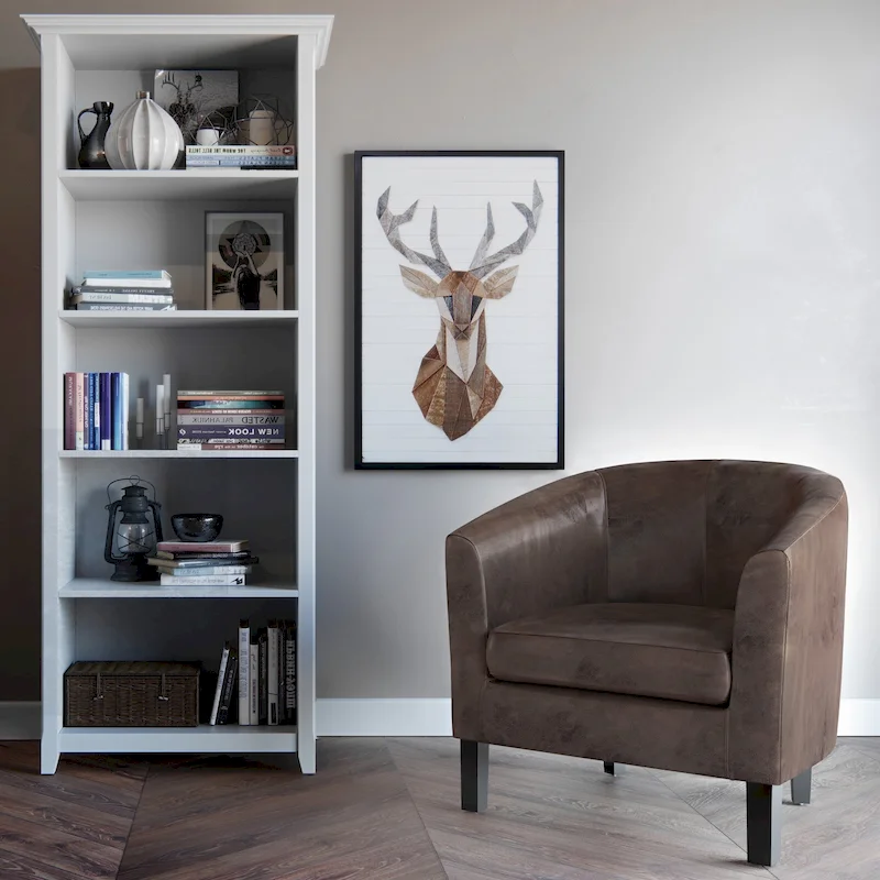 Modern Tub Accent Chair with Upholstered Seat and Wooden Legs