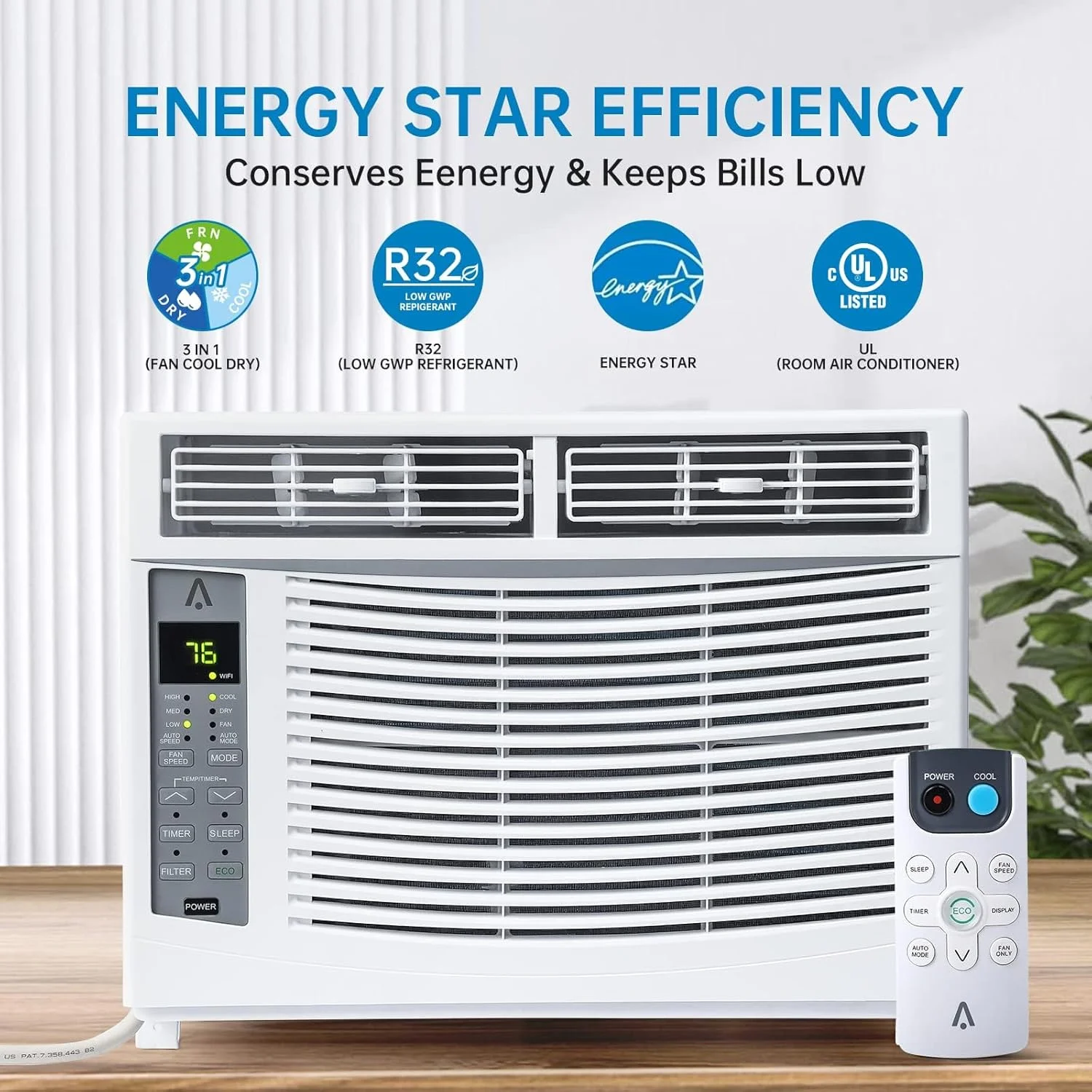 GAOMON Smart 6000 BTU Window Air Conditioner - WiFi - Enabled AC with Remote & App Control, Timer, Sleep Mode, Easy