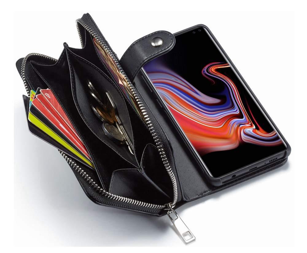 SAMSUNG Weave Texture Zipper Wallet Magnetic Detachable 2 In 1 Case