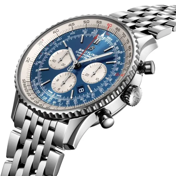 Breitling Navitimer Men Automatic Blue Stainless Steel Watch AB0127211C1A1