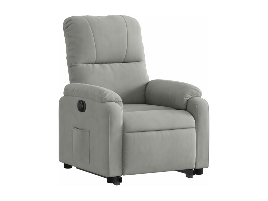 Sillón eléctrico reclinable elevable Joliven microfibra gris claro