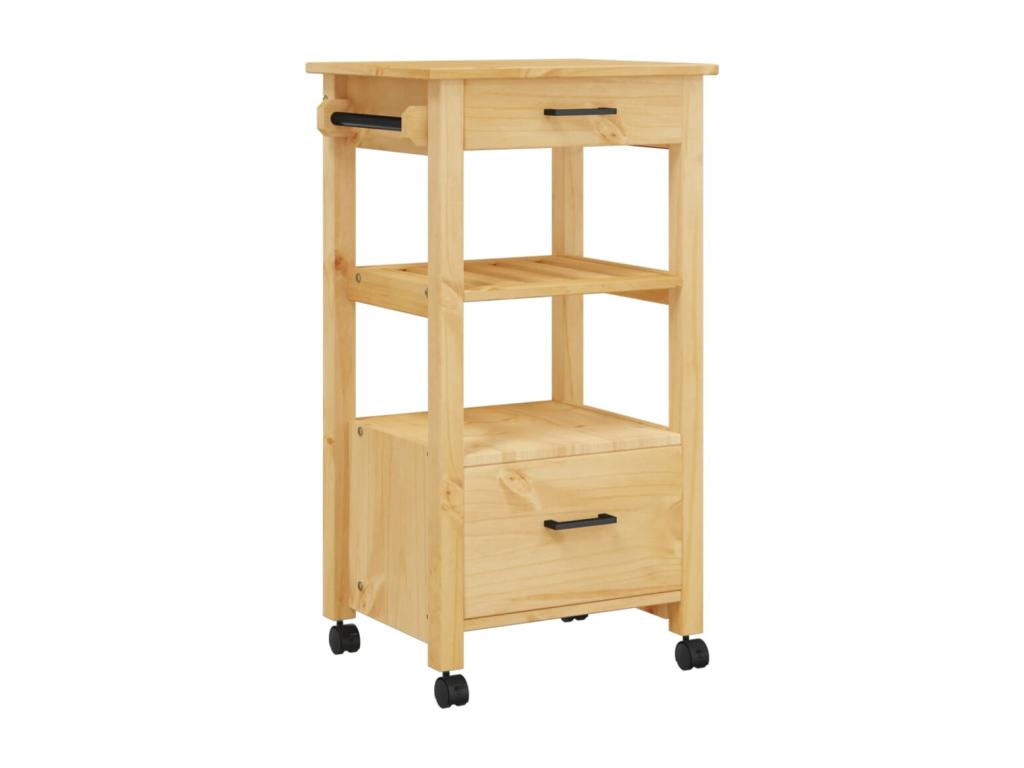 Carrito de cocina MONZA madera maciza de pino 48x40x90 cm