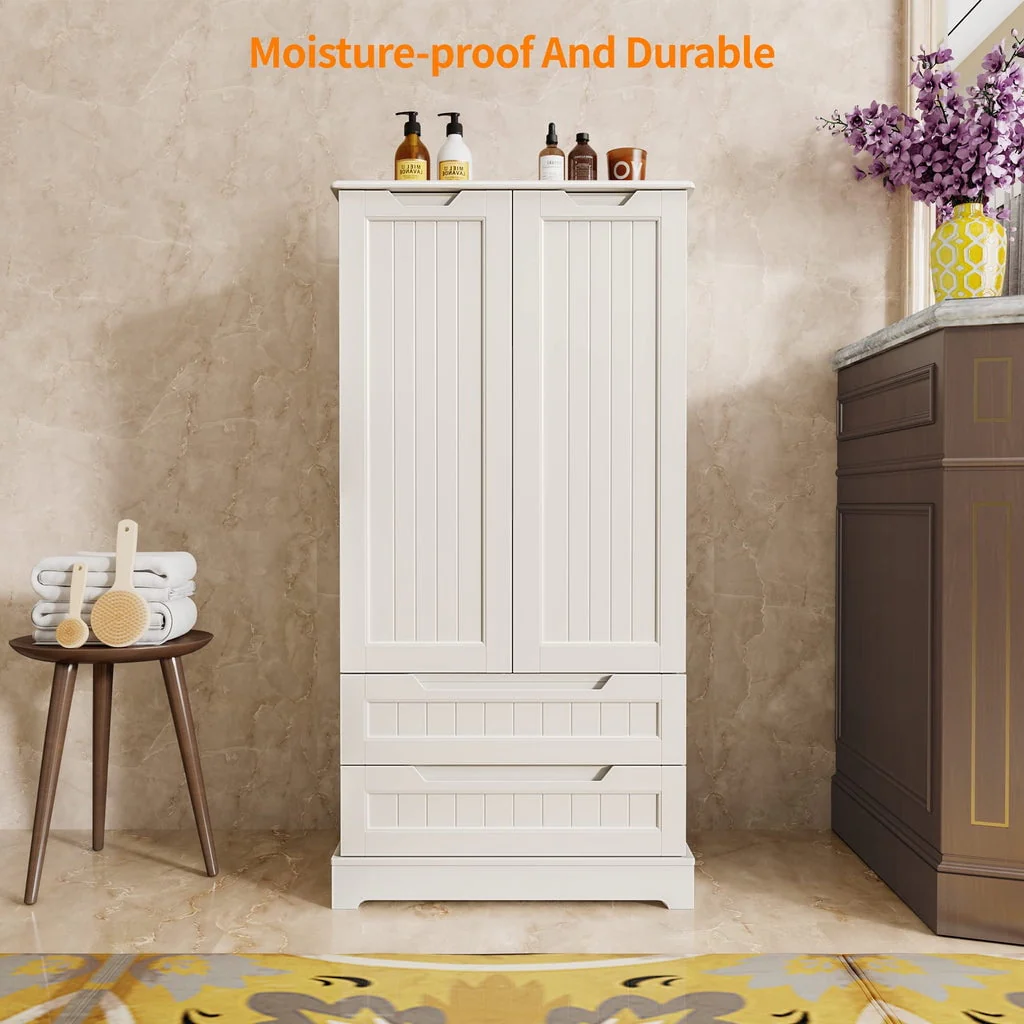 Aiho 47" Kitchen Pantry Storage Cabinet for Kitchen Dining Room - White - Image 7