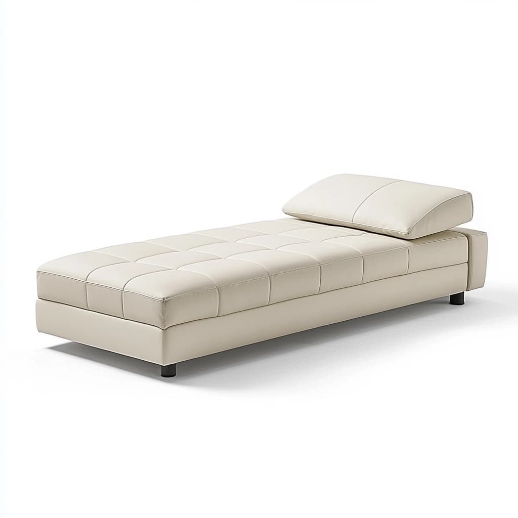 Sofá Cama Beige Rectangular 200x90 cm Polipiel