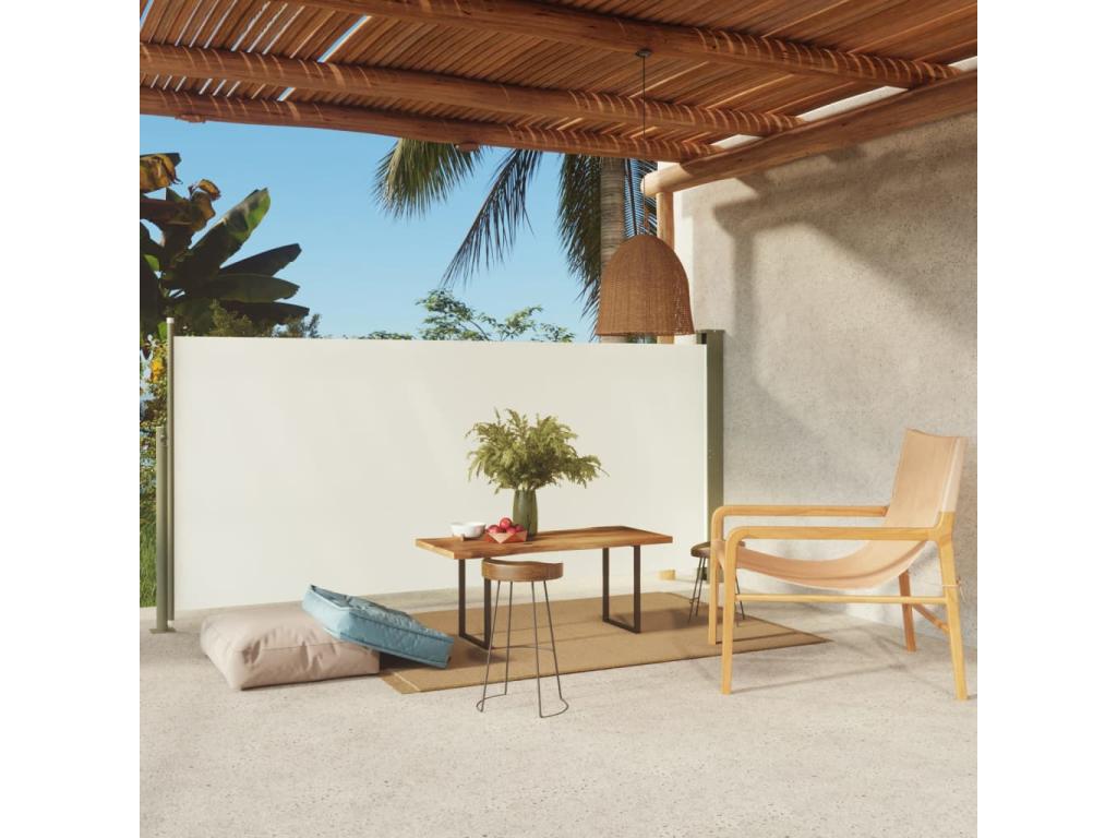 Toldo lateral retráctil de jardín crema 140x300 cm