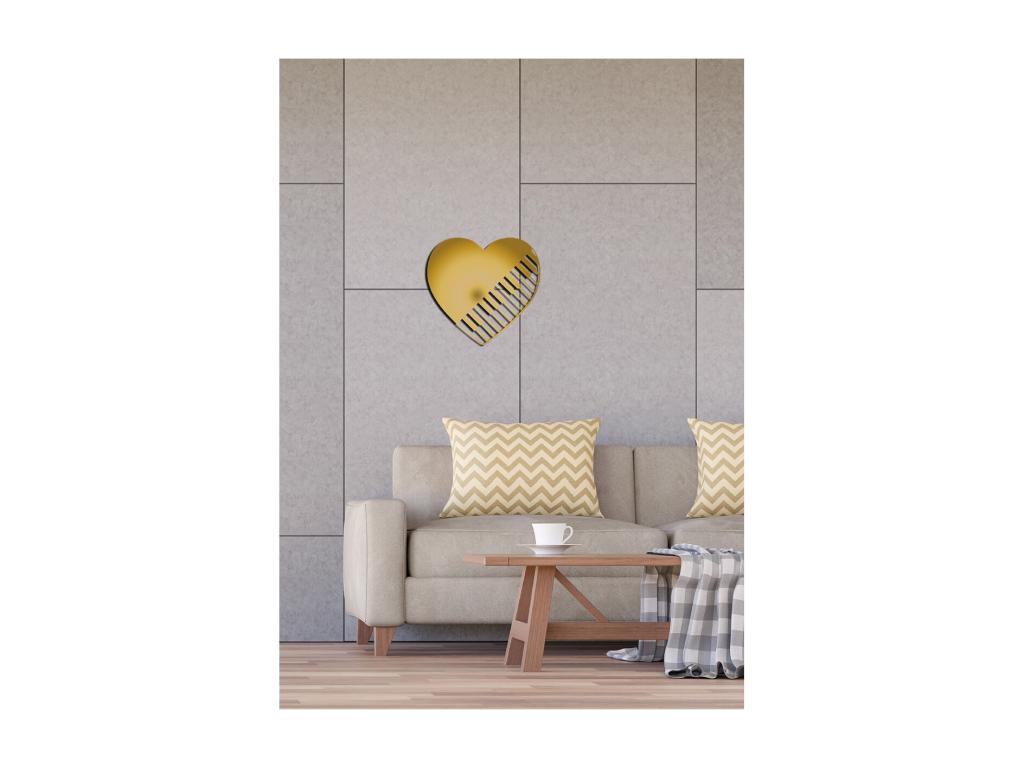 Decoración de Metal Pianoforte 10, Oro, 63x1,5x60 cm, Laocacasas