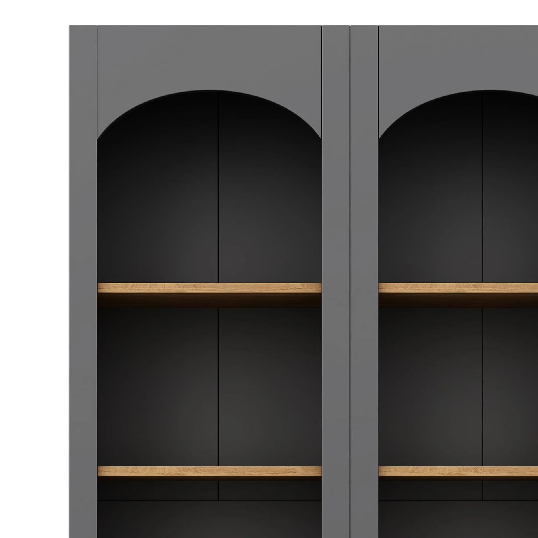 72"h Pantry Pair, 2 , Adjustable Shelves, , Black Finish 2 Bookcase , Cabinet With Vintage Style - Image 14