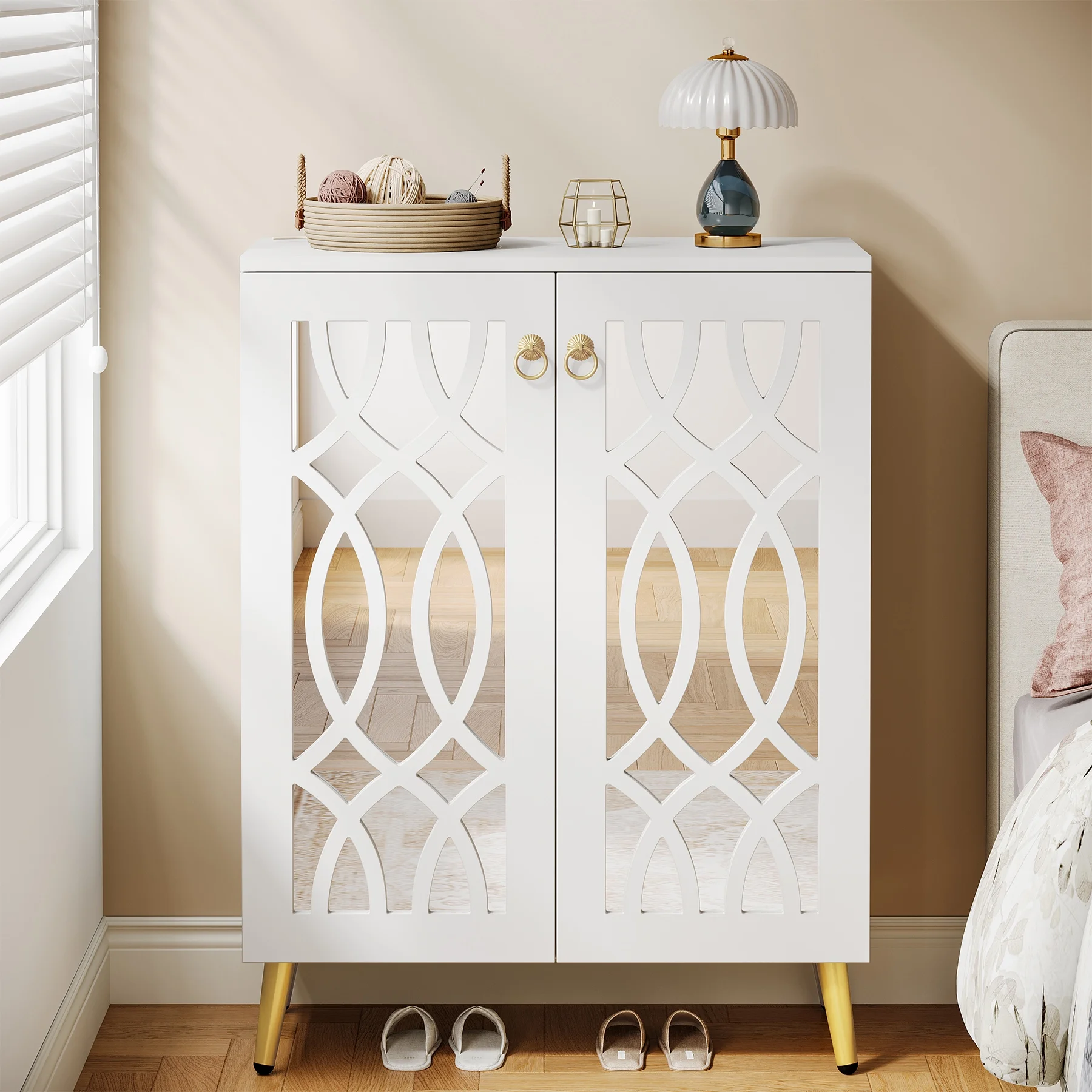 Tribesigns Large Wooden Freestanding 25-Pair Shoe Rack Closet Storage Cabinet for Entryway, Bedroom - Image 3