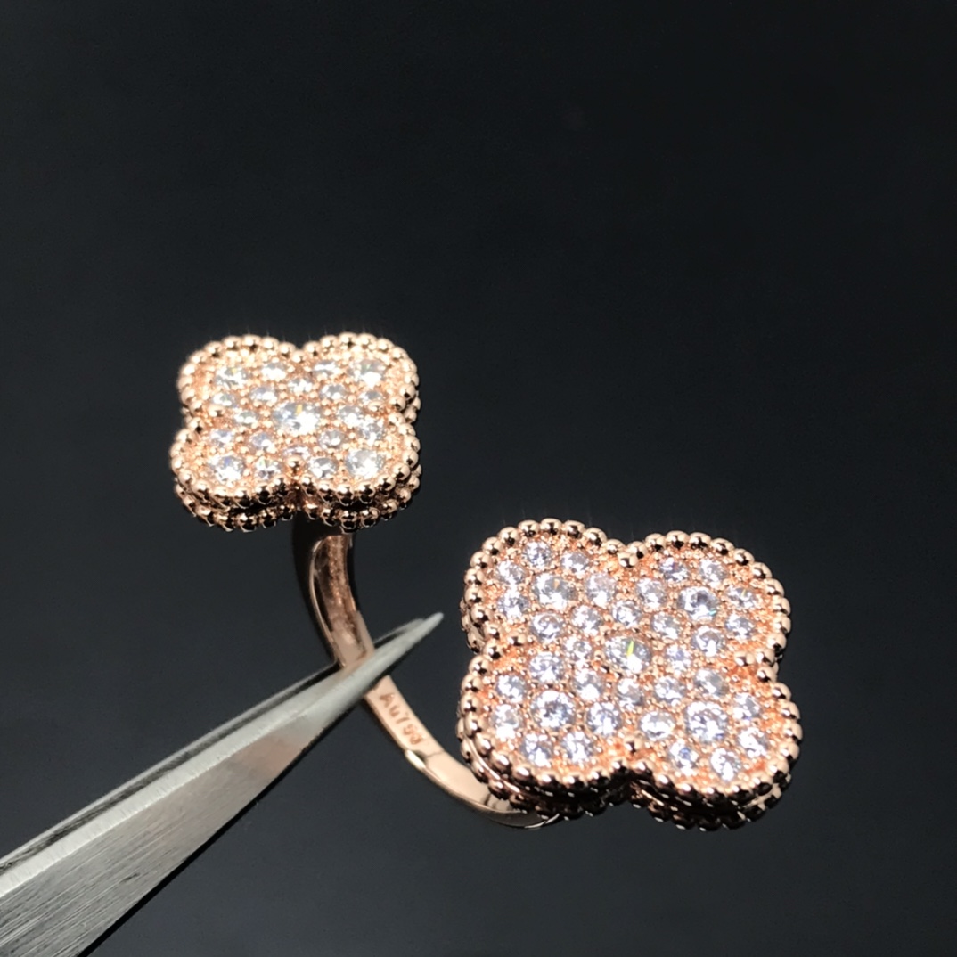 VCA Full Diamond Magic Alhambra Between the Finger Ring - Original Replica Club