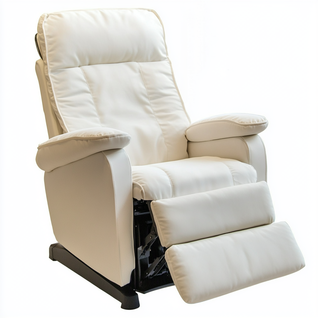 Sillón reclinable de piel sintética color blanco 74x90 cm