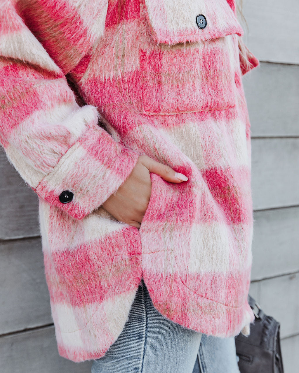 Katniss Pocketed Soft Plaid Coat - Se7enfashion