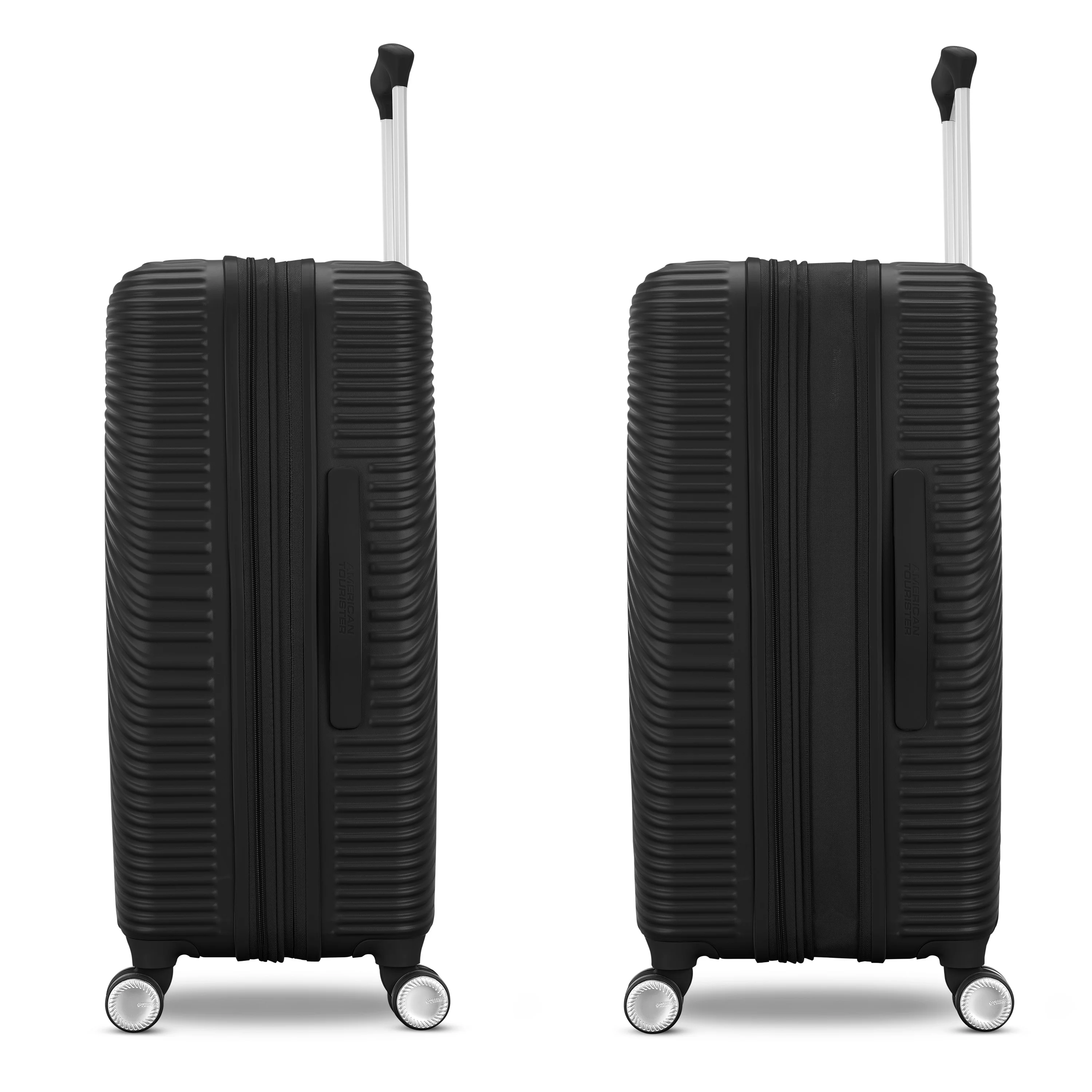 American Tourister Color Waves Large Checked Suitcase with Spinner Wheels - Black - Image 4