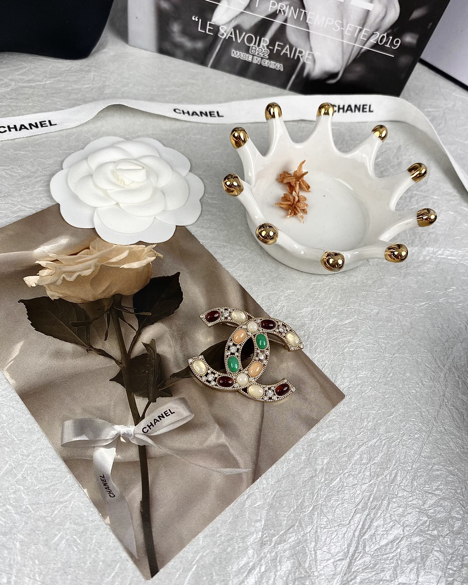Vintage Chanel Multigem Brooch - Original Replica Club