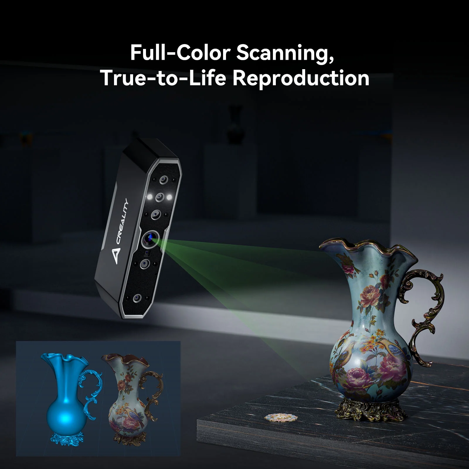 Creality CR-Scan Otter 3D Scanner Kit High Accuracy 0.02mm with 8 LED Infrared Lights 24 Bit Full-Color Scan, Noiseless, Sensitive Operation for Windows/macOS - Image 10